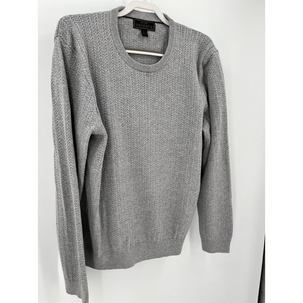 Jos A Bank Reserve Collection Cotton & Cashmere Crew Neck Sweater size XL Grey - Picture 4 of 7